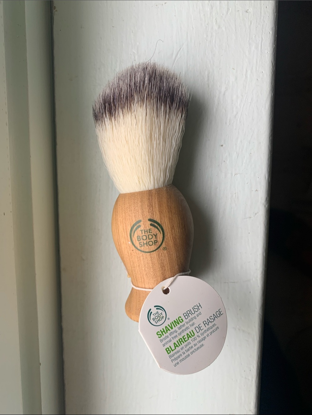 The Body Shop Shaving Brush with Wood Handle - Cream & Brown Bristles